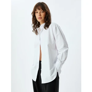 Oversize Poplin Gömlek Uzun Kollu Klasik Yaka