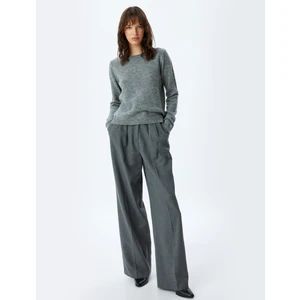 Basic Triko Kazak Uzun Kollu Bisiklet Yaka