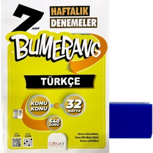 Günay Yayınları 7. Sınıf Bumerang Türkçe Haftalık Deneme – Silgi
