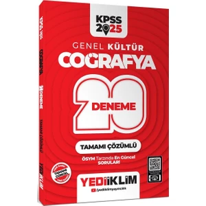Yediiklim Yayınları 2025 KPSS Genel Kültür Coğrafya Tamamı Çözümlü 20 Deneme