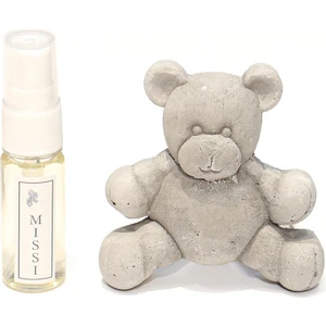 Gri Ayıcık Taşlı Black Vanilya Araba/araç Kokusu (20 ml Esans ile Birlikte)