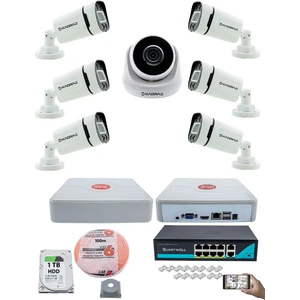 Ip Güvenlik Kamera Seti - 1 Iç Mekan Ip Kamera, 6 dış Mekan Ip Kamera, 1tb H.d.d, 9 Kanal Nvr, Gece Görüş, Uzaktan Izleme, Hareket Tabiki, Insan Tespi