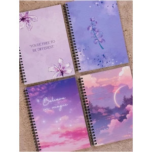 Spiralli Okul Defteri 80 Yaprak 4'lü Set - A5 Boy Çizgili (Magicset)