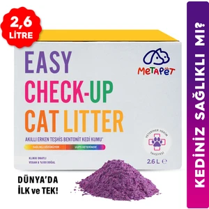 Hastalık Gösteren Erken Teşhis Kedi Sağlığı Kumu, Kokusuz Organik Doğal Bentonit 2,6 Litre