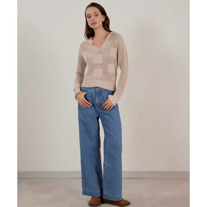 Kemer Detaylı Denim Pantolon