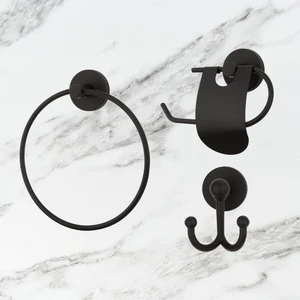 UG Home Siyah  Halka Havluluk  Dar   Kapaklı  Tuvalet  Peçeteliği  Bornoz  Askısı