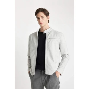 Slim Fit Dar Kesim Dik Yaka Astarlı Fermuarlı Cepli Mevsimlik Baharlık Ceket Mont W2040AZ24AU