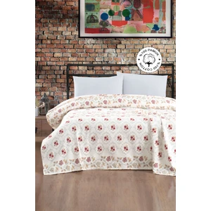 Vionel Home %100 Pamuk Çift Kişilik Yatak Örtüsü Baskılı Pike - KANAVİÇE
