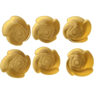 Pink Rose  Sarı 12 Li Silikon Mini Gül Kek Kalıbı,muffin Kalıbı, Airfryer Kalıbı -12 Adet