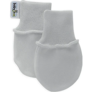 Yenidoğan Bebek Eldiveni Gri Ribanalı