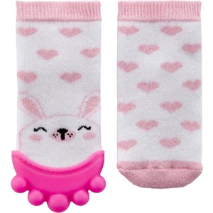 Baby Jem Diş Kaşıyıcılı Havlu Bebek Çorap 3-12 Ay Pembe