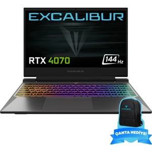 Excalibur G870.1270-DF70A-B Intel Core i7-12700H 32GB RAM 1 TB NVME SSD GEN4 8GB RTX4070 Windows 11 Gaming Laptop