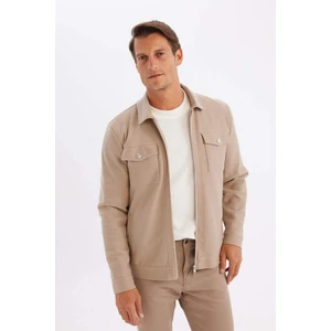 Slim Fit Dar Kesim Polo Yaka Astarlı Fermuarlı Cepli Mevsimlik Mont Y4458AZ24AU