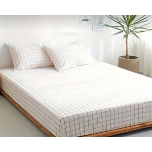 Kareli Ranforce Lastikli Çarşaf Seti 100 x 200