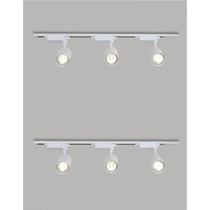 Led Pasajı Beyaz Kasa 6 Adet 360 Derece Dönen LED Ray Spot Lamba ve 2 Adet 1 Metre Raylı Armatür