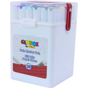 Twin Marker Set Çift Uçlu Keçeli Kalem 36 Renk Plastik Çantalı