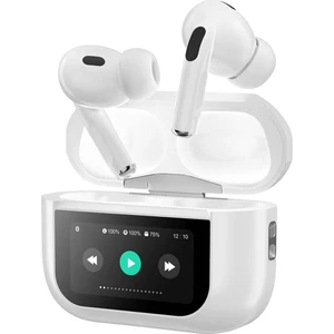 Dokunmatik LED Ekranlı Bluetooth Kulaklık Touch Screen Pro Beyaz Renk Bluetooth Kulaklık