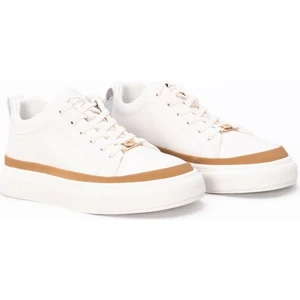 24K592 Erkek Deri Sneaker Ayakkabı Beyaz