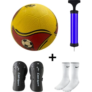 Maç Topu Dikişsiz Sert Zemin Futbol Topu Çim Topu+Tekmelik+Pompa+Çorap Seti