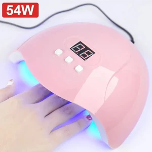 Oje ve Tırnak Kurutucu Fototerapi Makinesi 54W 18 LED USB Kablolu Dijital Ekranlı Uv Oje Kurutucu 54W Pembe