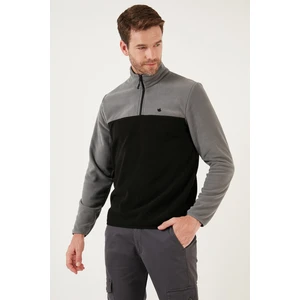 Regular Fit Fermuarlı Dik Yaka Kışlık Şardonlu Polar Erkek Polar 5906016