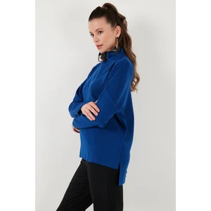 Arkası Uzun Pamuklu Dik Yaka Kazak Kadın Kazak 4615002