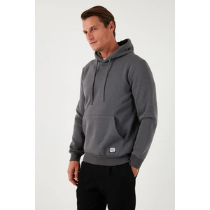 Slim Fit Kapüşonlu Kanguru Cepli İçi Tüylü Yumuşak Şardonlu Sweat Erkek SWEAT 5905281