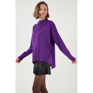 Arkası Uzun Dik Yaka Ince Triko Kazak Bayan Kazak 4615002