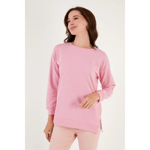 Pamuklu Regular Fit Bisiklet Yaka Basic Sweat Bayan Sweat 5863569