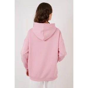 Regular Fit Pamuklu Kapüşonlu Yaka Şardonlu Kışlık Sweat Bayan SWEAT 5863854