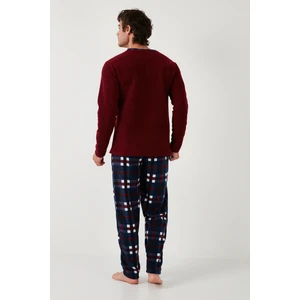 Regular Fit Bisiklet Yaka Kışlık Yumuşak Dokulu Polar Pijama Takımı Erkek Pijama Takımı 6096100