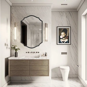 Mks Design 60x80 Asimetrik Duvar Aynası / Düzensiz Dekor Ayna / Banyo Aynası / Konsol Aynası / Dekoratif Ayna