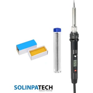 80W LCD Ekranlı Isı Sıcaklık Ayarlı Kalem Havya Lehim Makinası Lehim Pasta