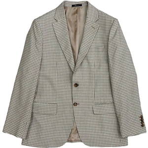 Bol Kesim 6 Drop Bej Kareli Erkek Ceket