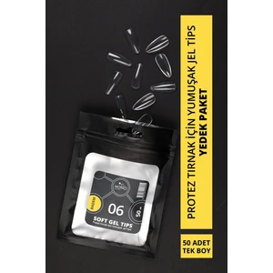 Soft Gel Tips, Badem No:06, Tek Boy 50’li Yedek Paket