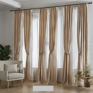 Vi Home Bej Sütlü Kahve Açık Bej  Karartma Fon Perde Blackout Lüks Düz Dikiş Kornişli En x Yükseklik