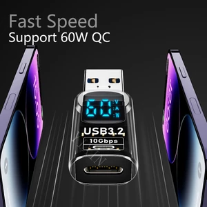 Revolution USB 3.2  To Type C Dönüştürücü 60W Hızlı Şarj 10GBPS Veri Transferi Dijital Ekran Otggf