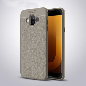 Samsung Galaxy J7 Duo Uyumlu Kılıf Deri Silikon Yüzey Darbe Korumalı Soft Yapı Case Cover Çiziklerden Kirden ve Darbeden Korumalı Kılıf