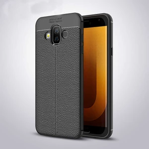 Samsung Galaxy J7 Duo Uyumlu Kılıf Deri Silikon Yüzey Darbe Korumalı Soft Yapı Case Cover Çiziklerden Kirden ve Darbeden Korumalı Kılıf