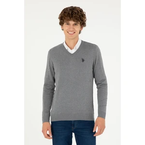 U.S. Polo Assn. Erkek Gri Melanj Kazak /Triko 50293512-VR086