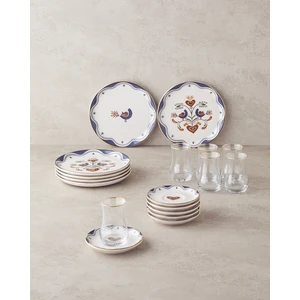 Blue Vista Seramik Pasta Seti 18 Parça 6 Kişilik Lacivert