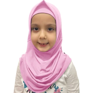 İhvan Online Pratik Hazır Geçmeli Çocuk Eşarbı Açık Pudra