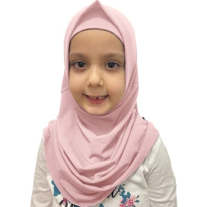 İhvan Online Pratik Hazır Geçmeli Çocuk Eşarp Pembe