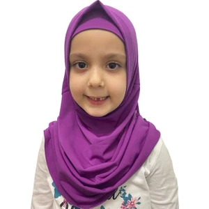 İhvan Online Pratik Hazır Geçmeli Çocuk Eşarp Fuşya
