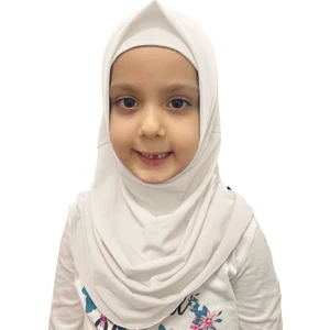 İhvan Online Pratik Hazır Geçmeli Çocuk Eşarp Krem