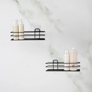 UG Home Siyah Banyo Duş Rafı 2li Set Yapışkanlı