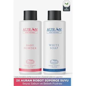 Beyaz Sabun ve Bebek Pudrası Akıllı Robot Suyu, Robot Süpürge Deterjanı, Yüzey Temizleyici Set 250ML