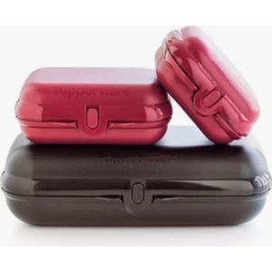 Istiridye Saklama Kabı 3lü Set Siyah Bordo