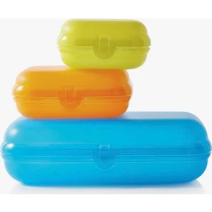 Istiridye Set 3lü Saklama Taşıma Kabı Mavi Sarı Turuncu