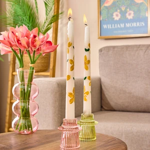 Deco Papatya 2’li Şamdan Mumu - Renkli - 26 cm